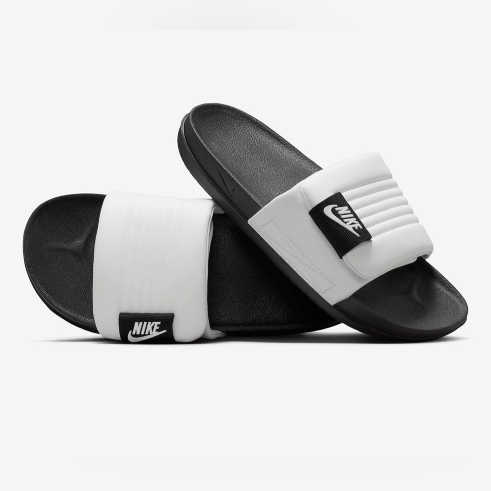 Men's Nike Offcourt Adjust Slide in Summit White/ Black